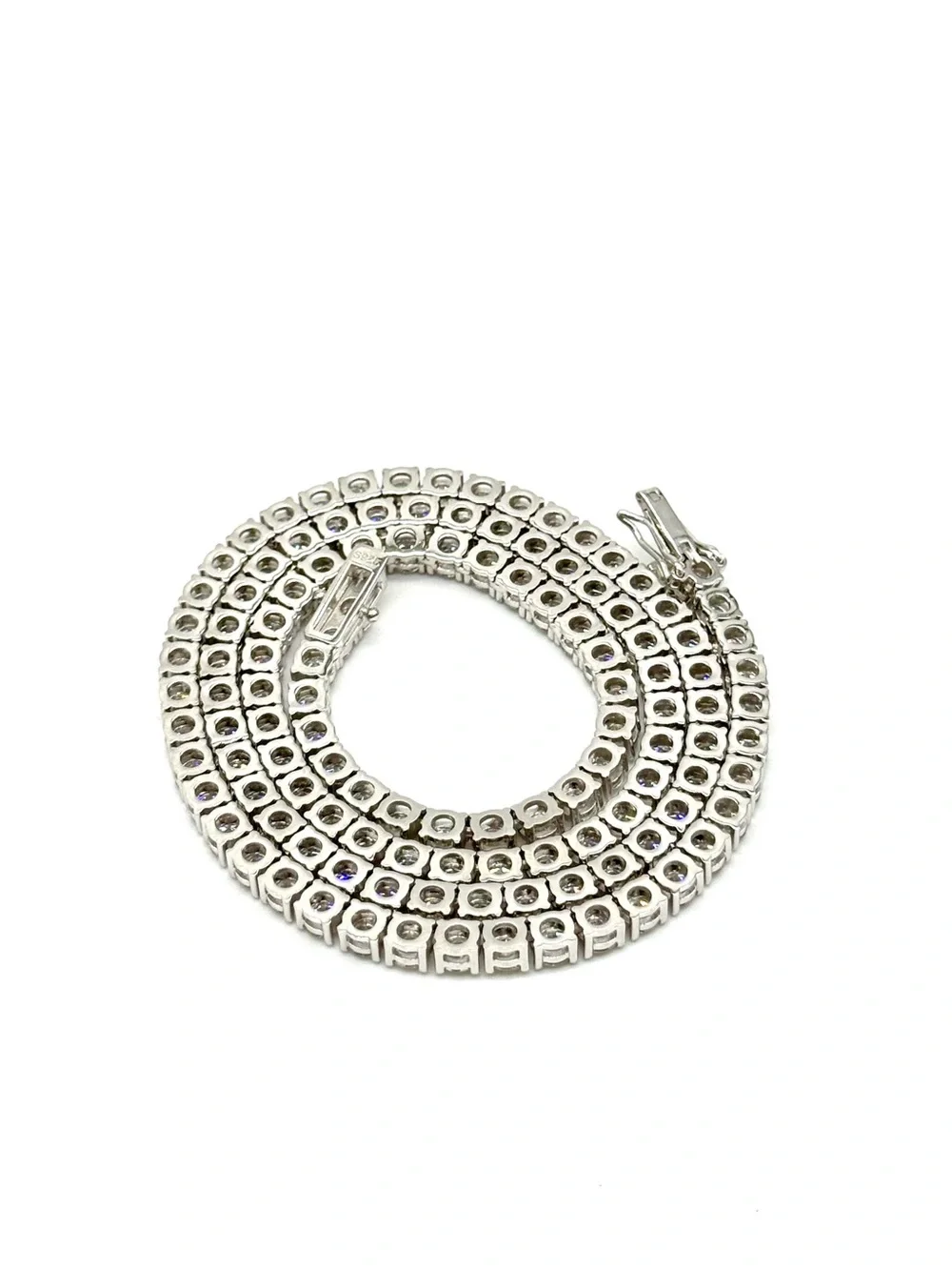 925 Silver, 33CTW Moissanite Tennis Chain - 18”